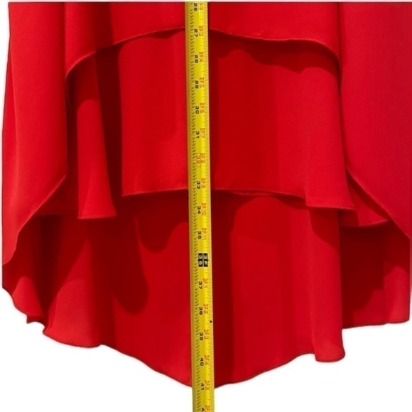 New BCBG MaxAzria Kristi Layered Red Dress Cutout Size XS - Picture 8 of 11